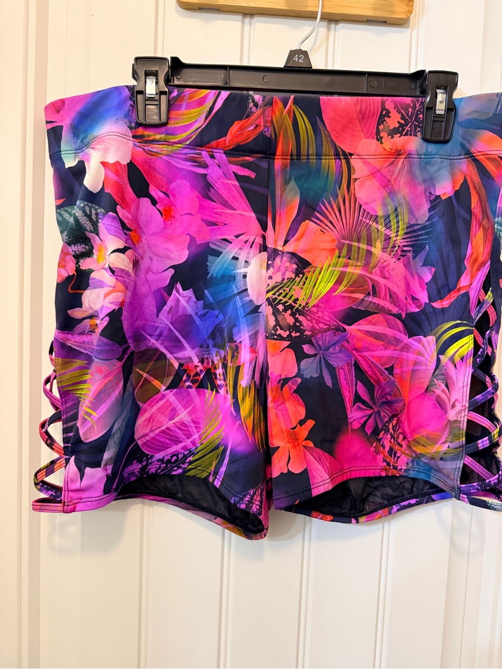 torrid Pink and Purple Tropical Print Swim Bottoms